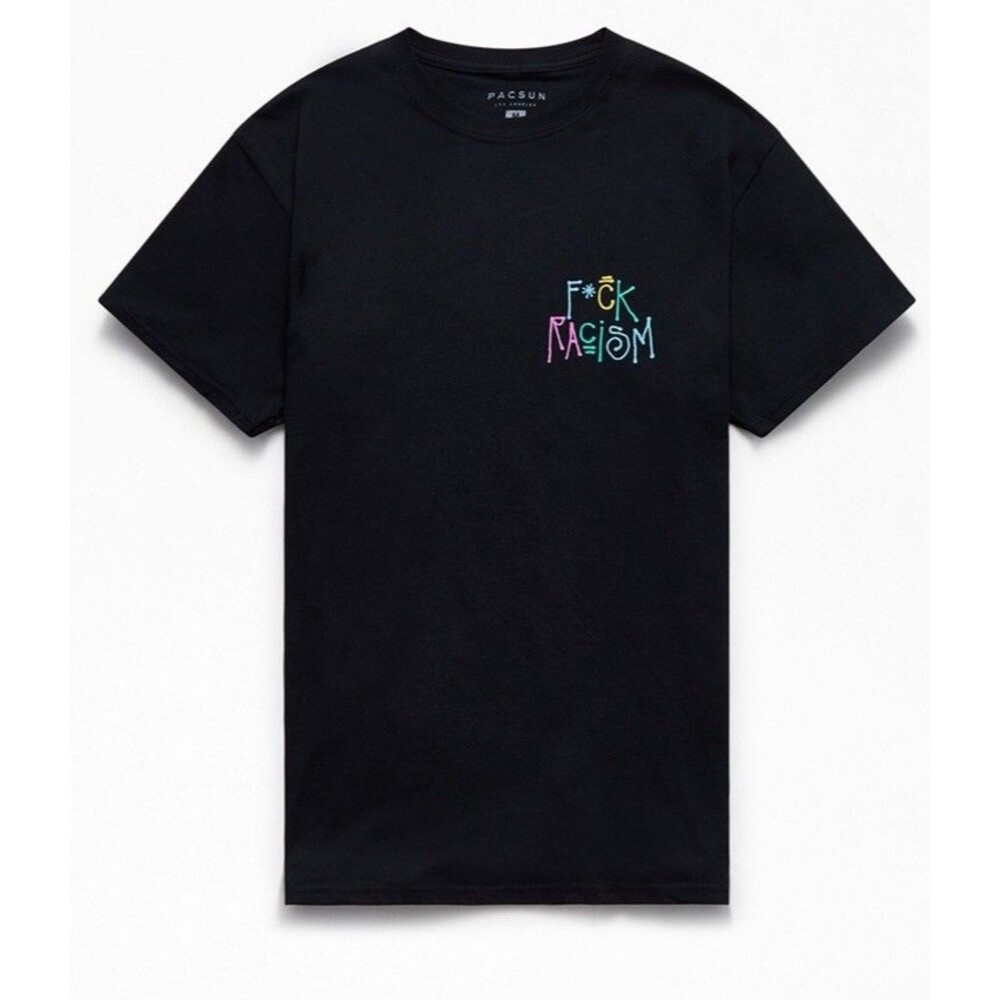 Pacsun F*ck Racism T-Shirt Unisex Graffit Sz S